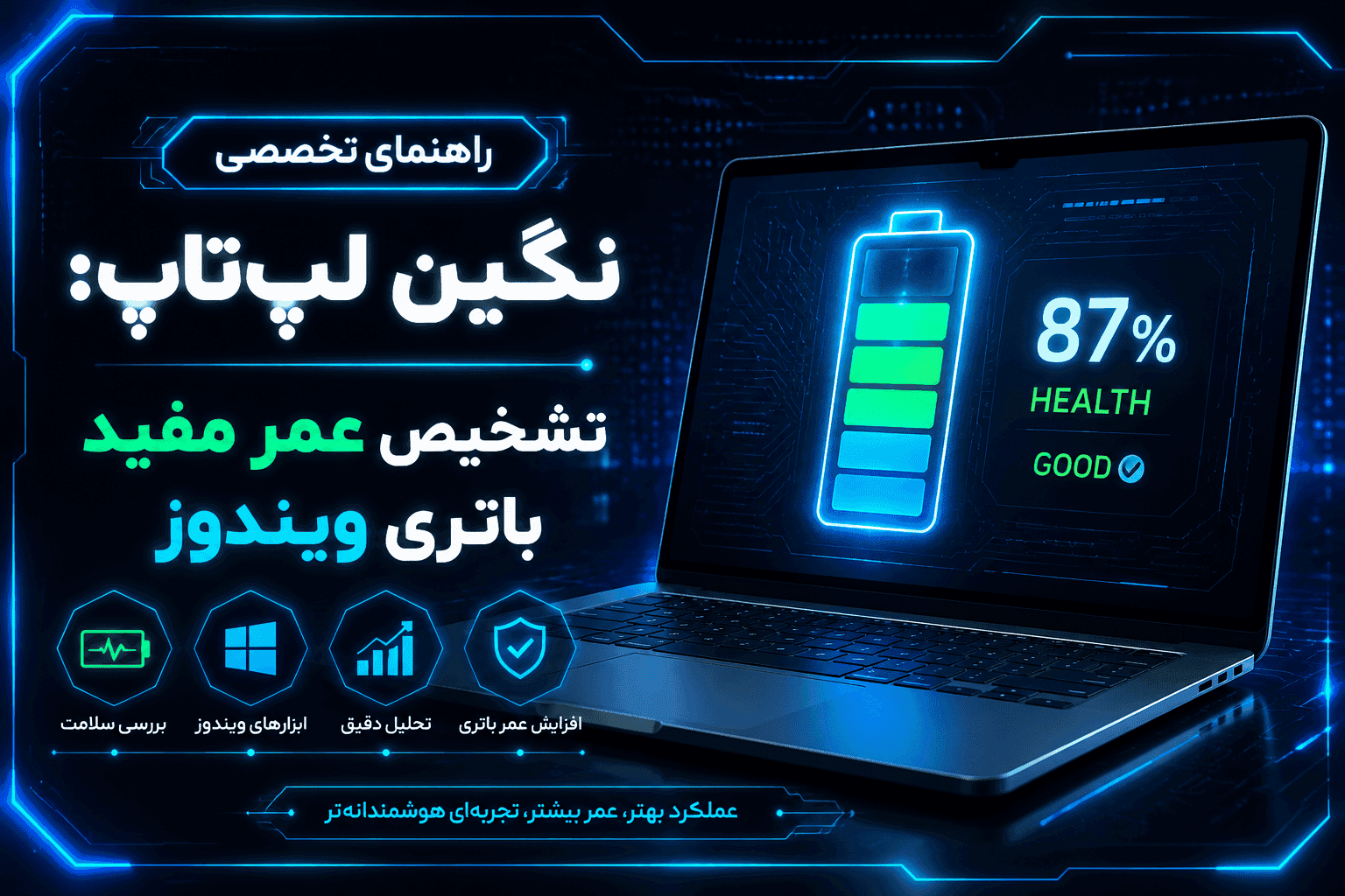 آموزش تست سلامت باتری لپ تاپ با CMD