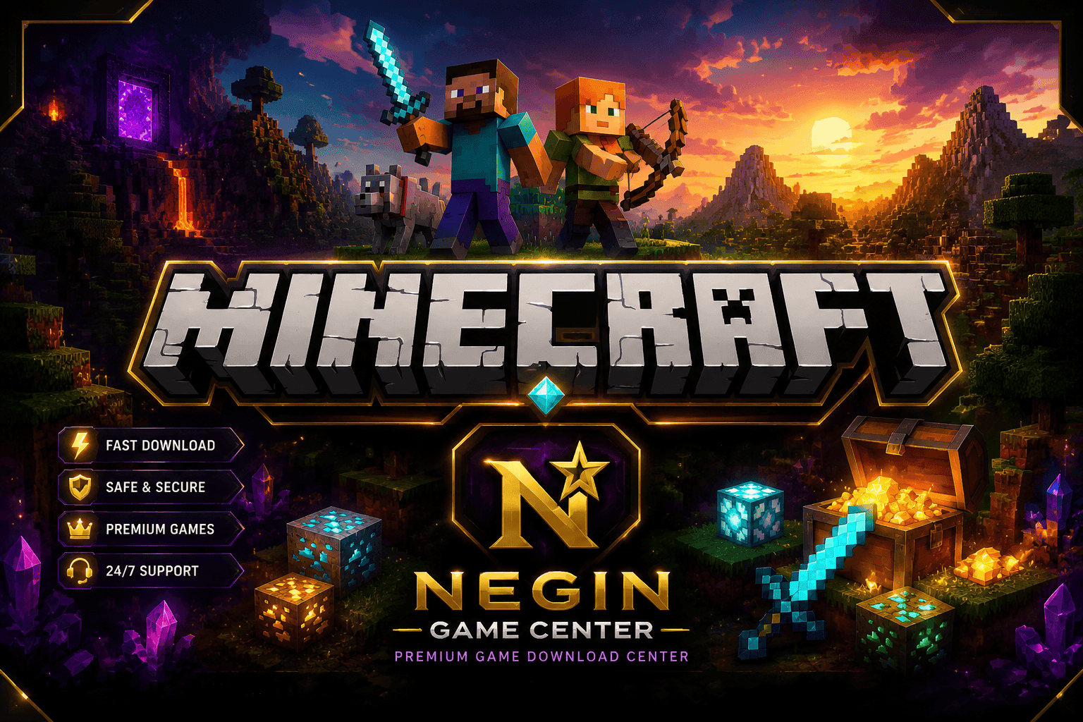 نصب بازی Minecraft برای کامپیوتر