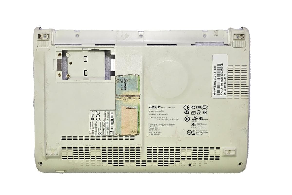 قاب D لپ تاپ Acer Aspire One Mini ZG5 اورجینال رو دستگاهی